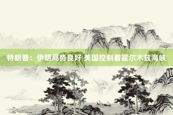特朗普：伊朗局势良好 美国控制着霍尔木兹海峡