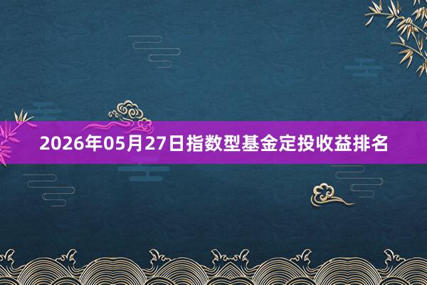 2026年05月27日指数型基金定投收益排名