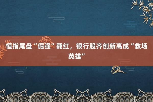 恒指尾盘“倔强”翻红，银行股齐创新高成“救场英雄”