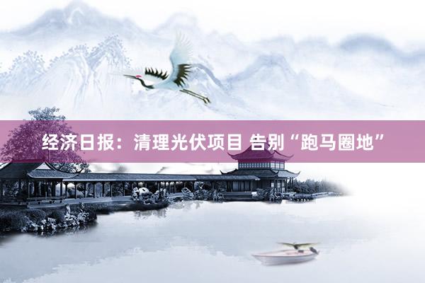 经济日报：清理光伏项目 告别“跑马圈地”