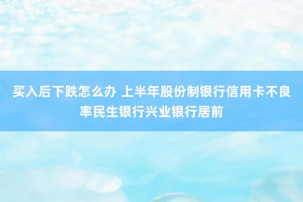 买入后下跌怎么办 上半年股份制银行信用卡不良率民生银行兴业银行居前