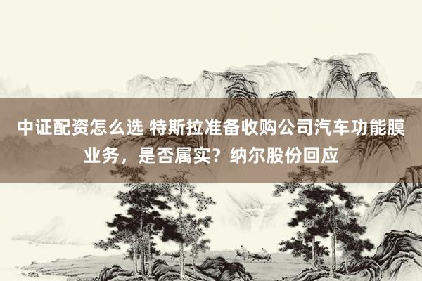 中证配资怎么选 特斯拉准备收购公司汽车功能膜业务，是否属实？纳尔股份回应