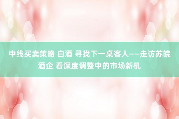 中线买卖策略 白酒 寻找下一桌客人——走访苏皖酒企 看深度调整中的市场新机